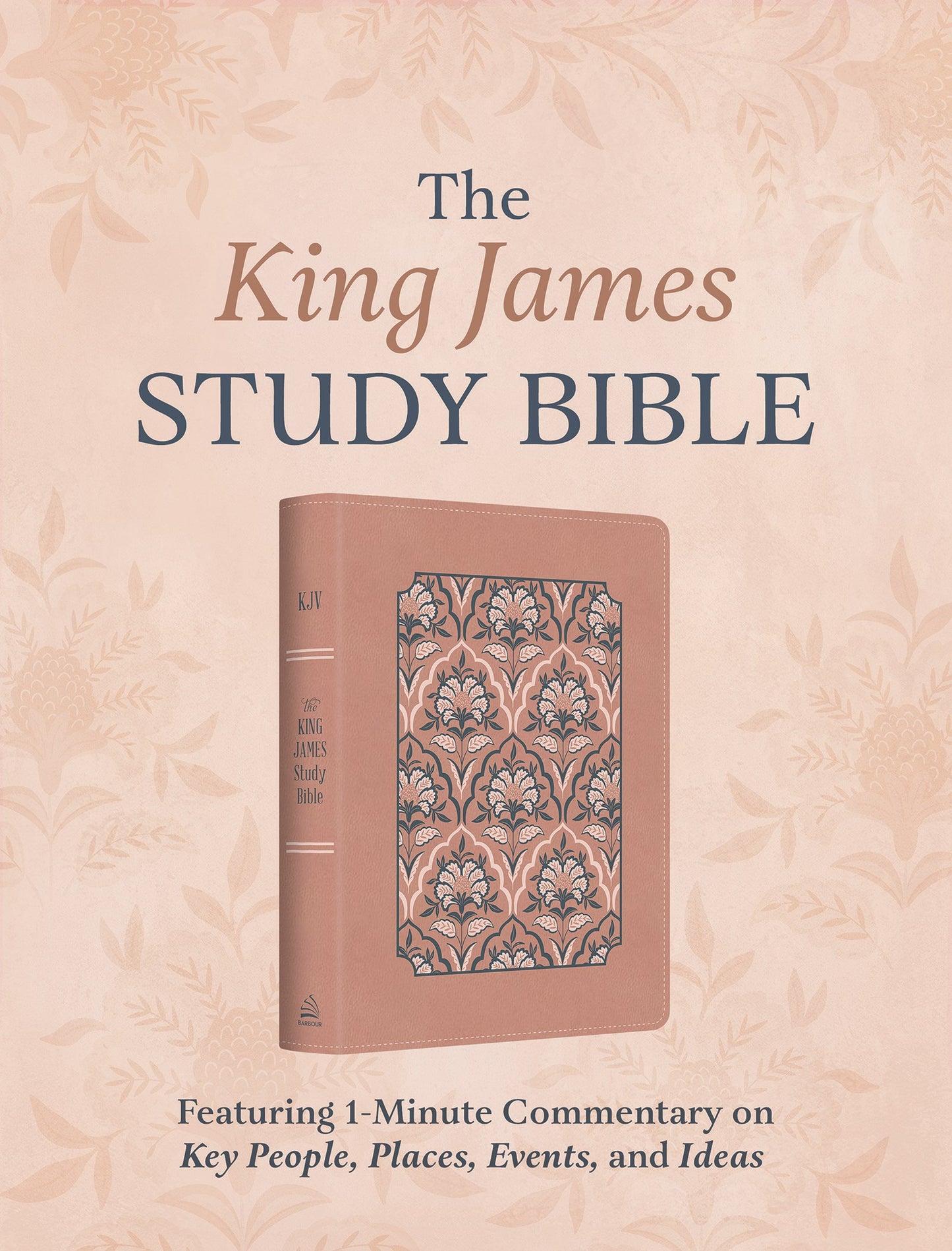 KJV The King James Study Bible-Blush Pink Floral Imitation Leather