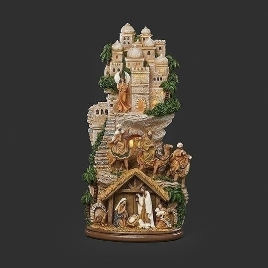 Nativity-Lighted Stairs Scene (17"H)