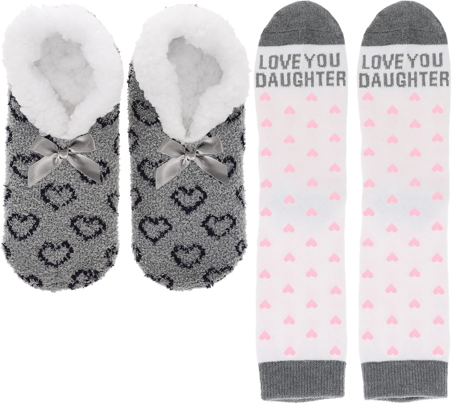 Slipper & Sock Gift Set-Love You Daughter Size S/M (#66767)