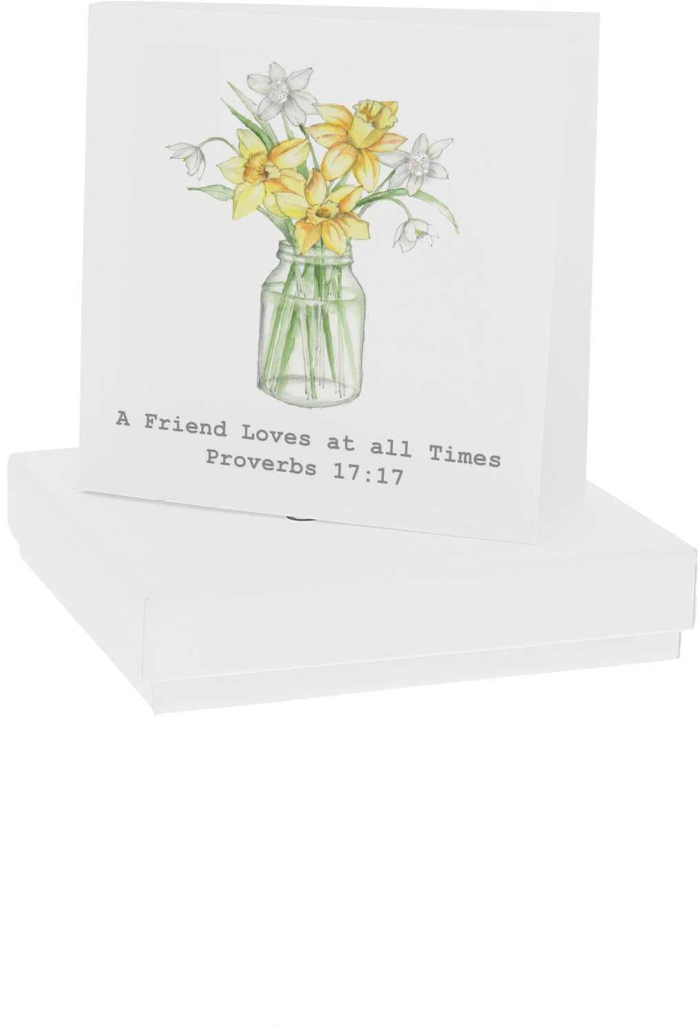 Earring-Proverbs 17:17 5mm Sterling Silver Cubic Zirconia Stud (#26683)