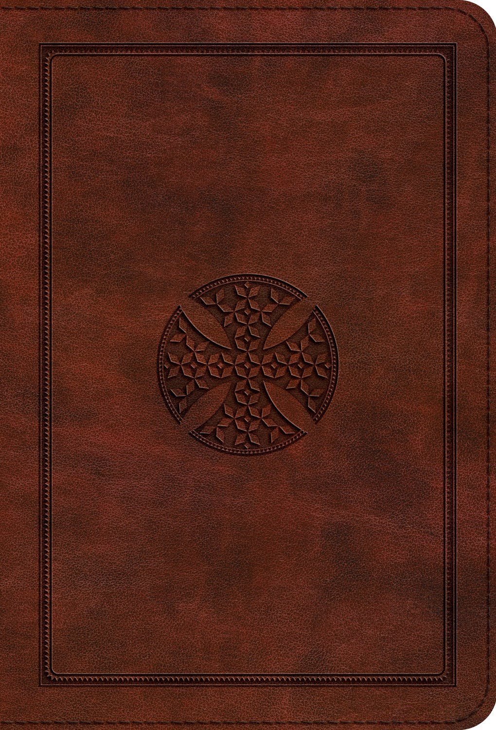 Esv Large Print Compact Bible (RL)*-Brown Mosaic Cross Design Trutone