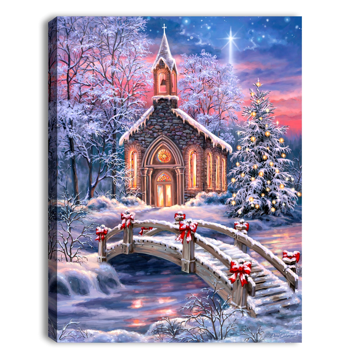 Mini Canvas-O Come Emmanuel-LED Tabletop w/Timer (8" x 6") (#A2540)