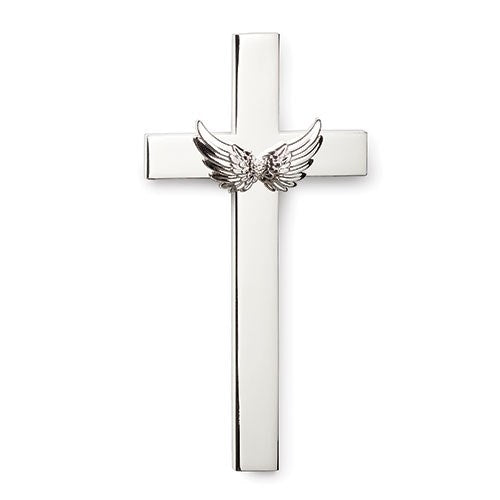 Wall Cross-Memorial: Wings-Silver (4.75"H) (#19188)