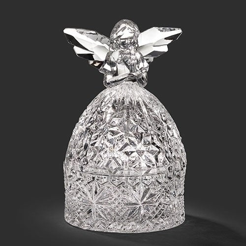 Round Box-Angel-Acrylic (6"H) (#17938)