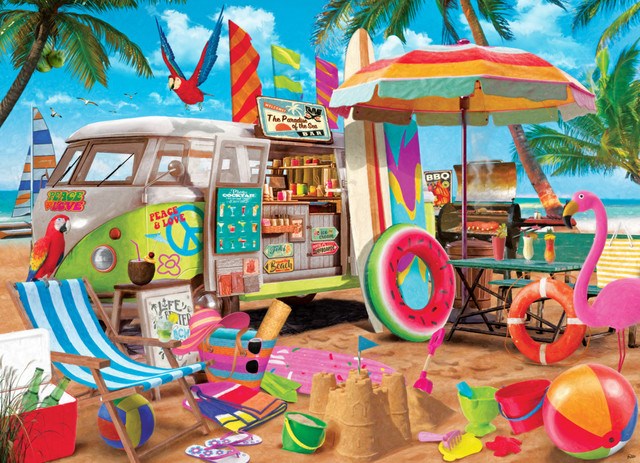 Jigsaw Puzzle-Beach Camper (1000 Pieces)