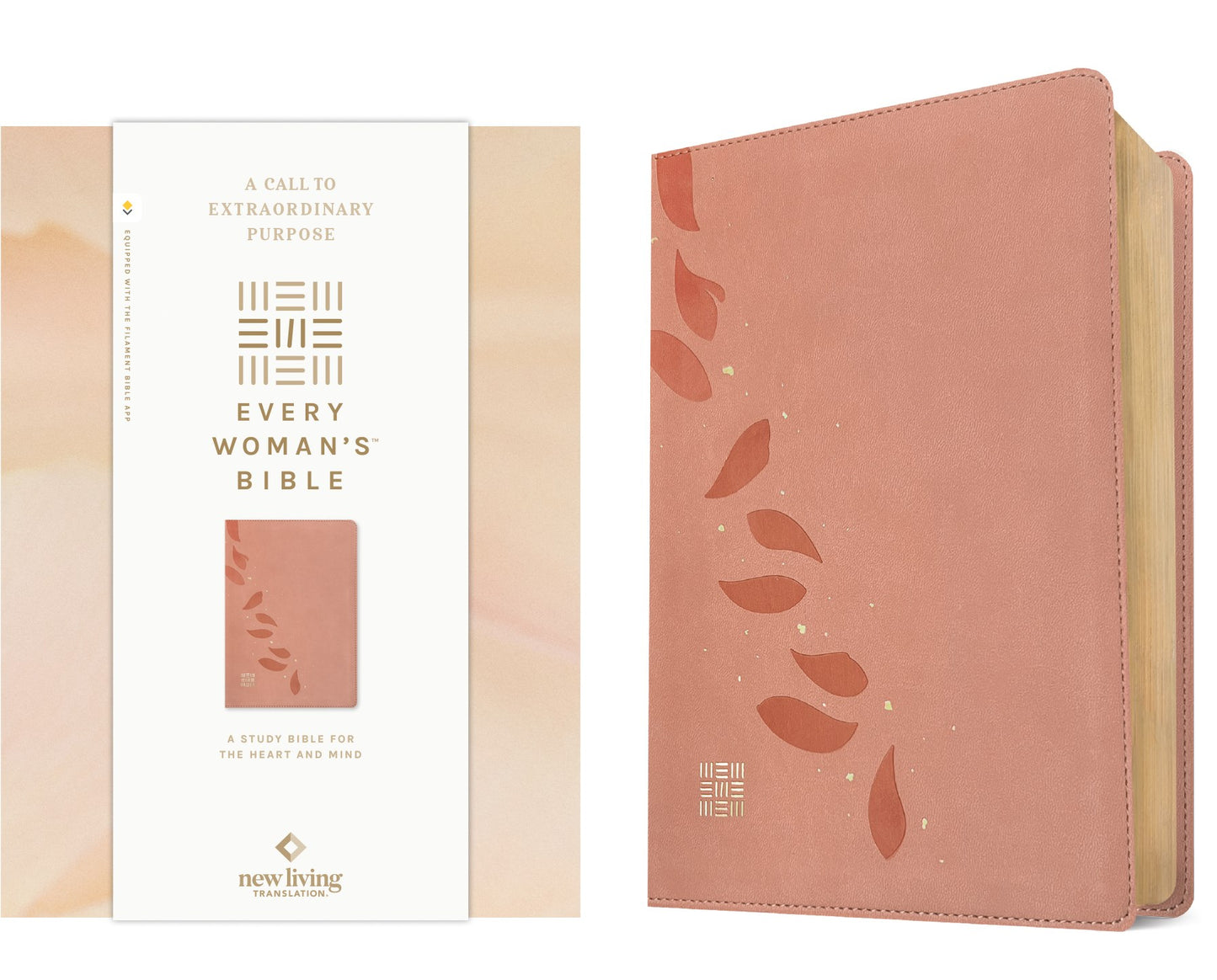 NLT Every Woman's Bible Filament-Enabled Edition-Pink Petals Leatherlike