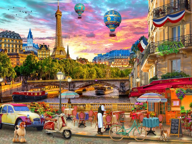 Jigsaw Puzzle-Parisian Sunset (550 Pieces)