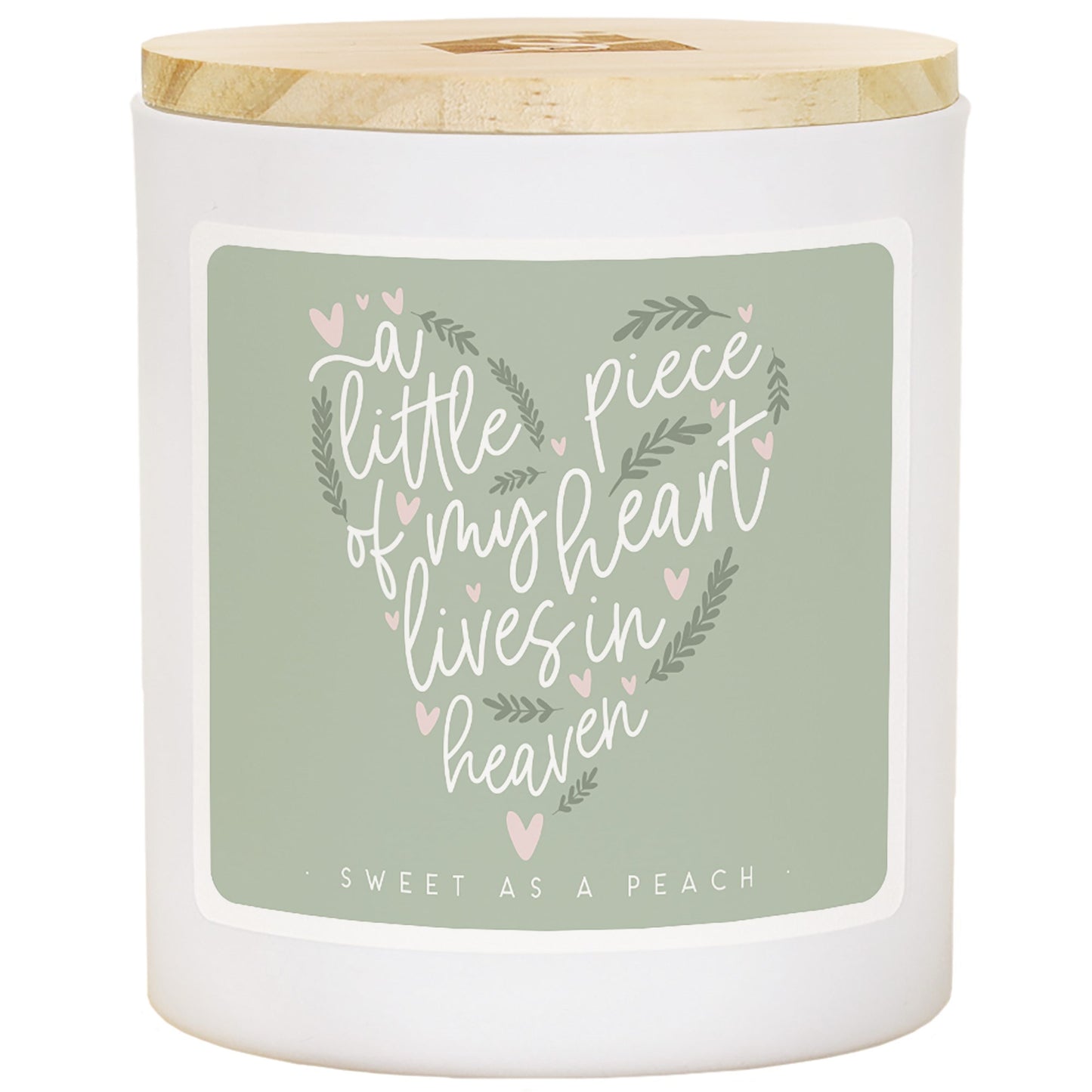 Candle-Little Piece Heart/Green-Sweet As A Peach Scent (11 Oz - 2 Wick)