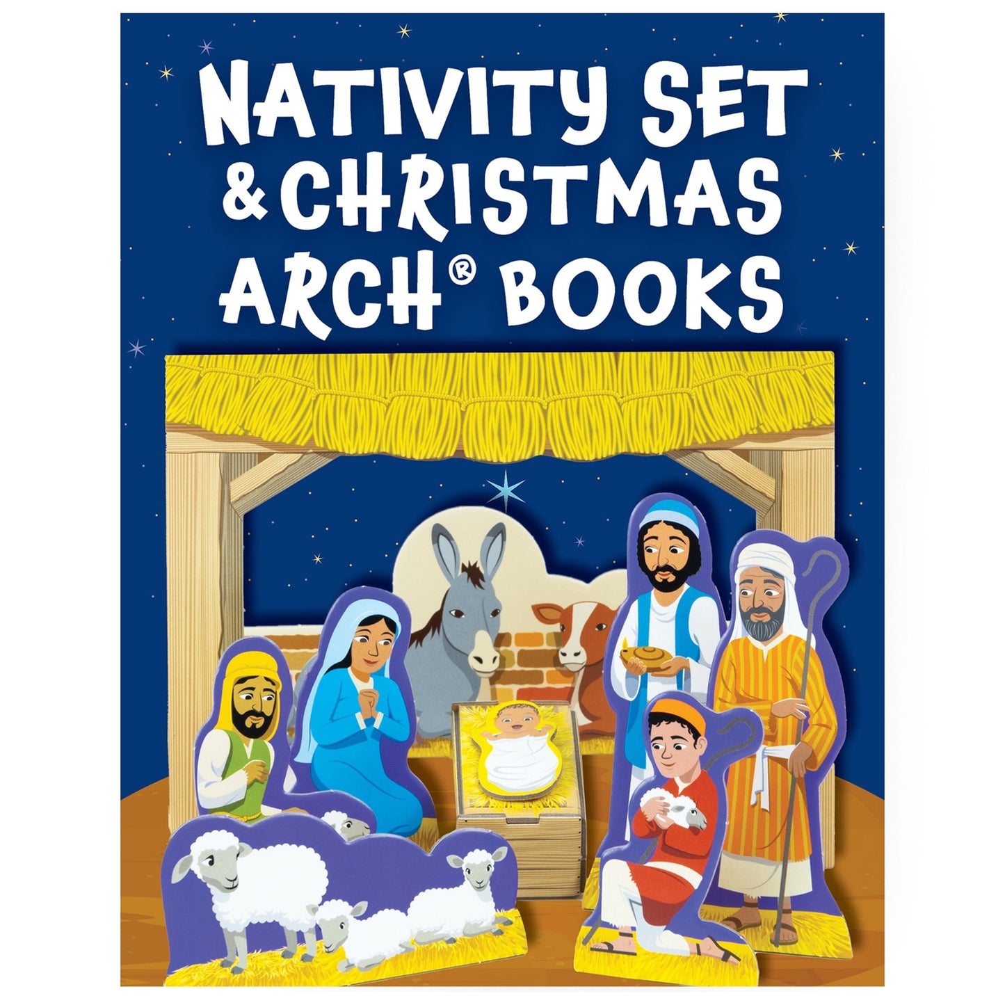 Nativity Set With 3 Christmas Arch Books
