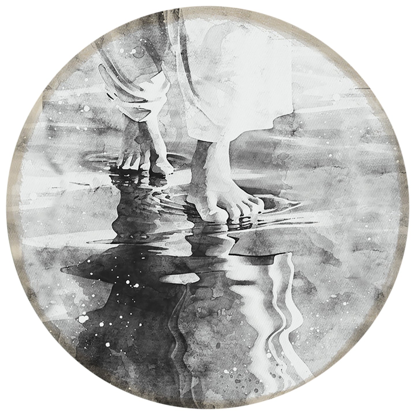 Magnet-Round-Jesus On Water (2.5")