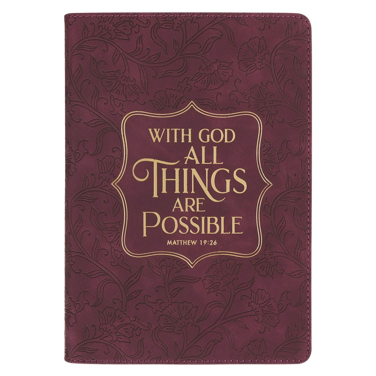 Journal Classic-With God Matt. 19:26-Burgundy