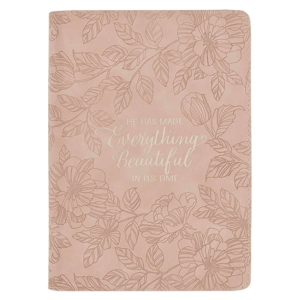 Journal Classic W/ Zip-Everything Beautiful Ecc. 3:11-Pink