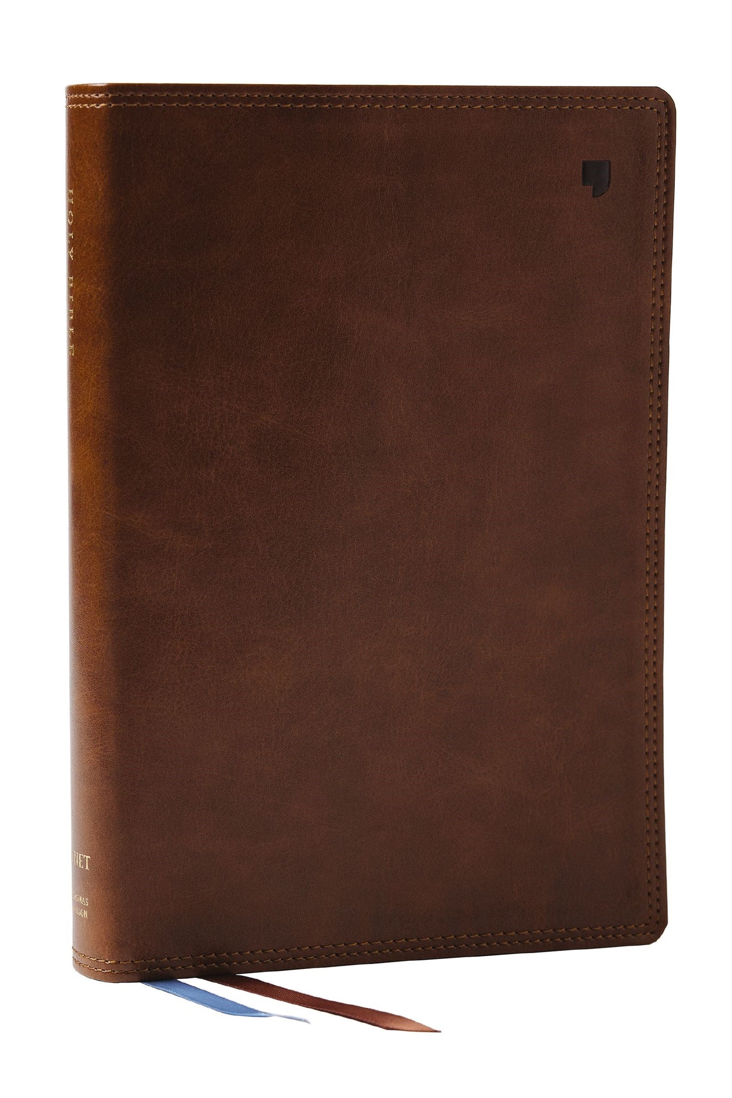 NET Bible Large Print Thinline with Cross References (Comfort Print)-Brown Leathersoft