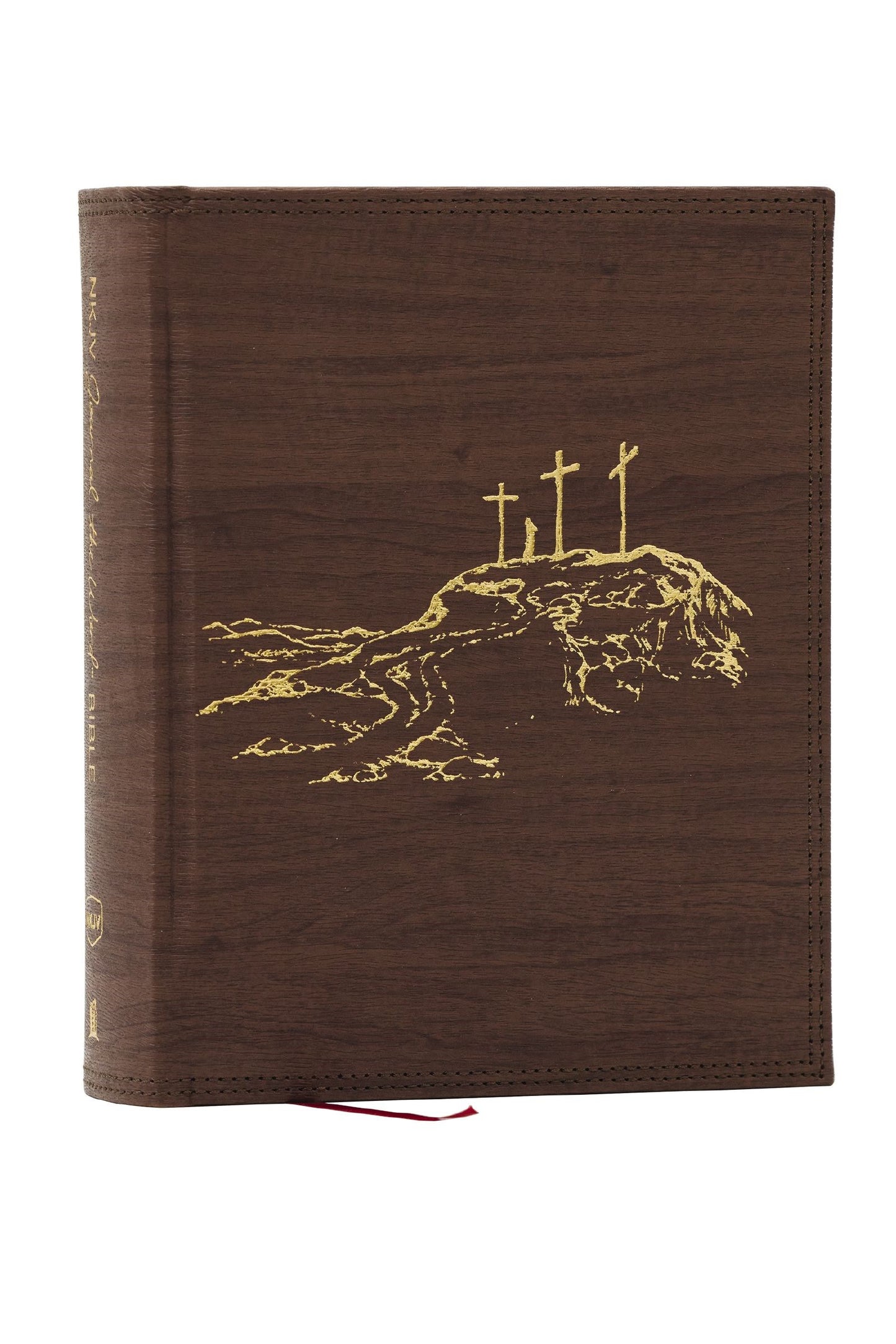 NKJV Journal the Word Bible/Large Print-Brown Leathersoft