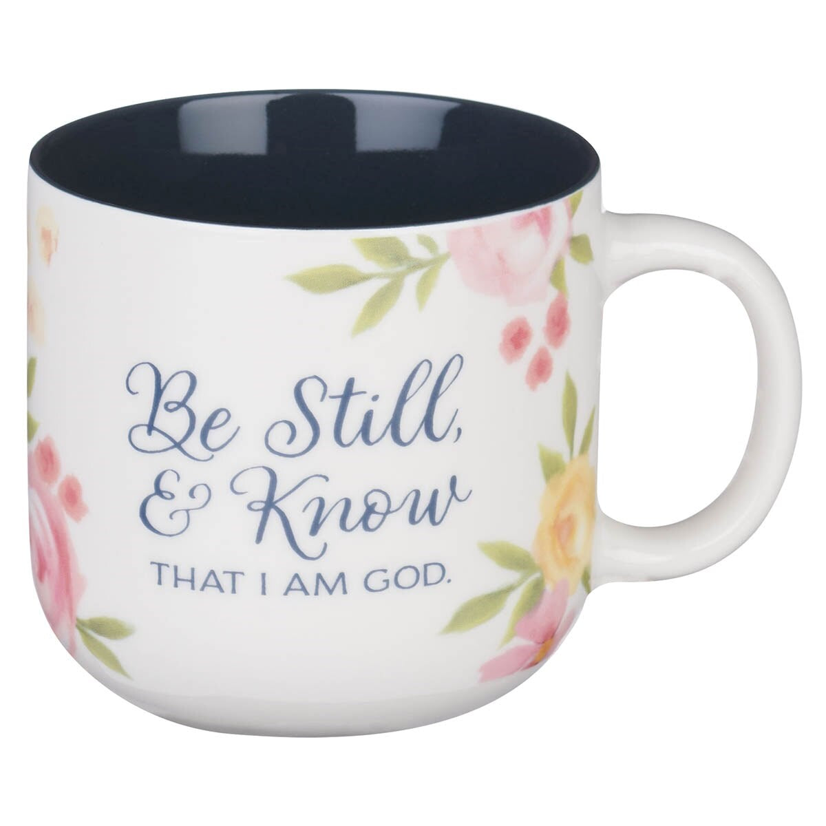 Ceramic Mug-Be Still & Know Ps. 46:10-White/Navy