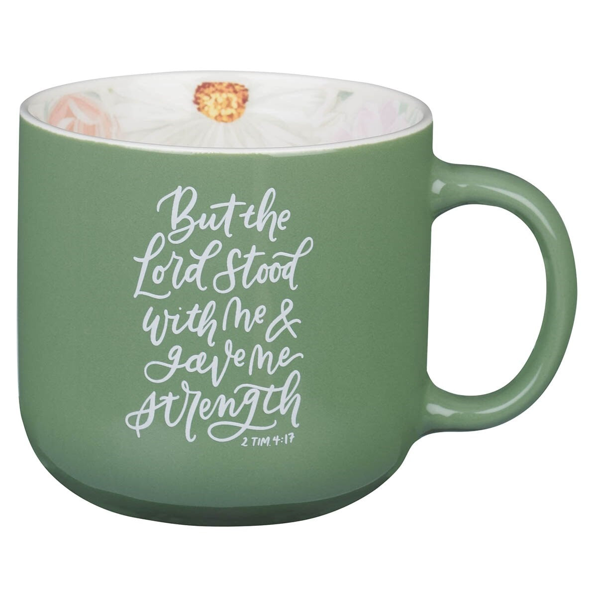 Ceramic Mug-The Lord Stood With Me 1 Tim. 4:17-Green