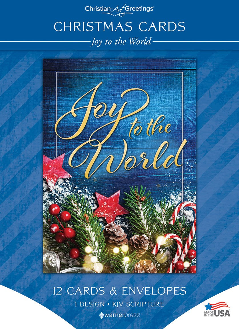 Boxed Card-Christmas: Joy To The World Solid Pack (Luke 2:10 KJV) (Box Of 12)