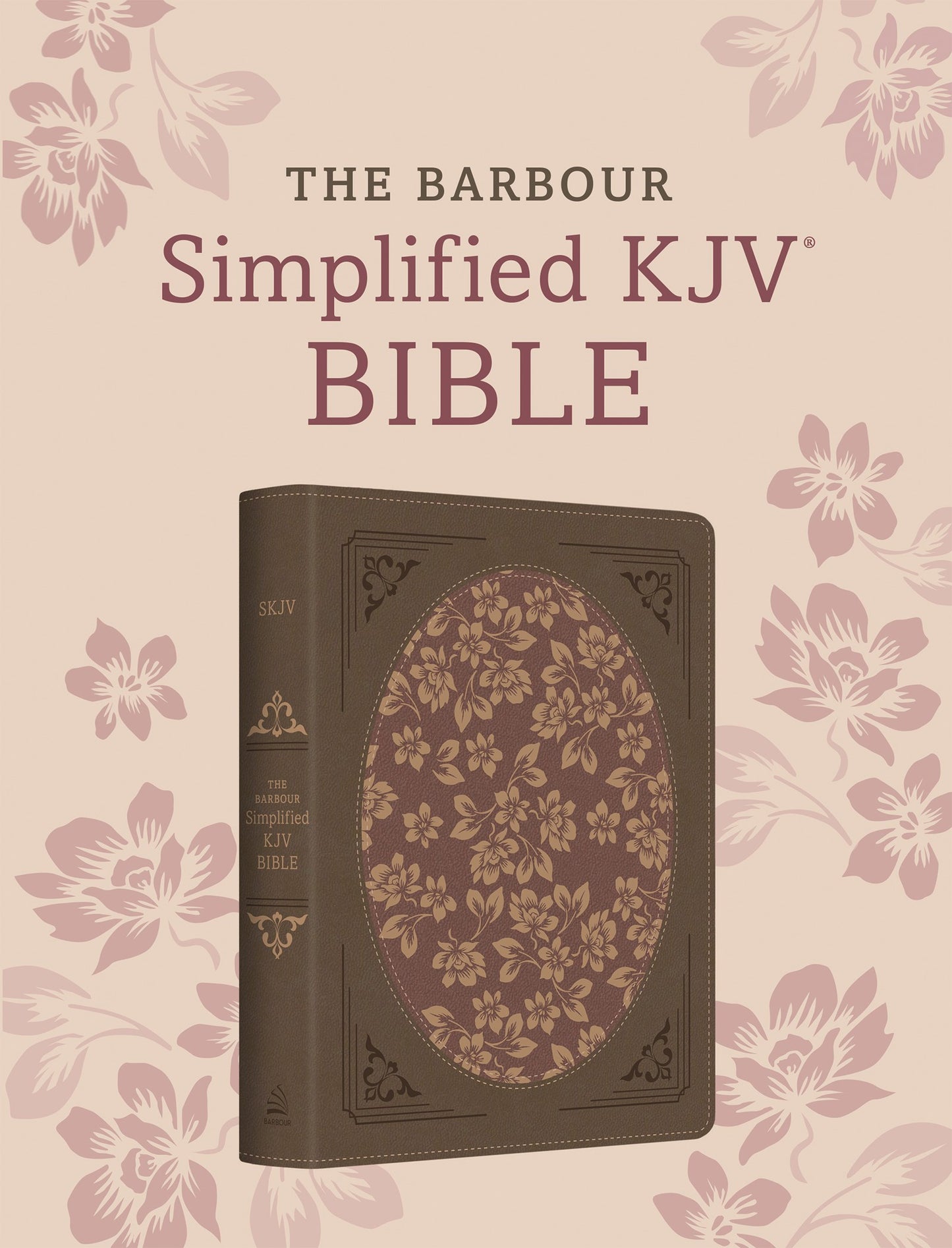 KJV The Barbour Simplified Bible: Deluxe Edition-Brown & Rose Floral Inset