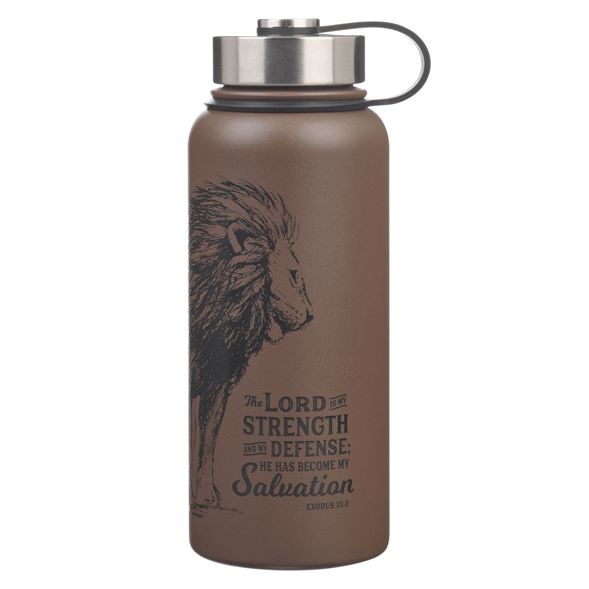 Water Bottle-Stainless Steel-The Lord Is My Strength (32 oz)