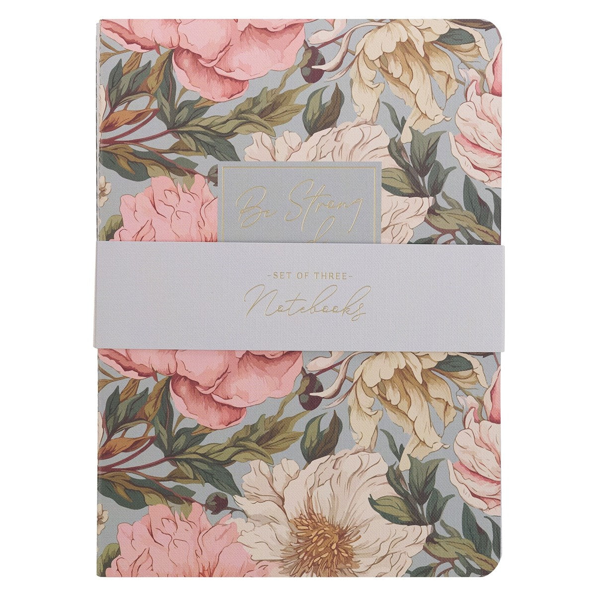 Notebook Set-Large-Strong & Courageous-Pink (Set of 3)