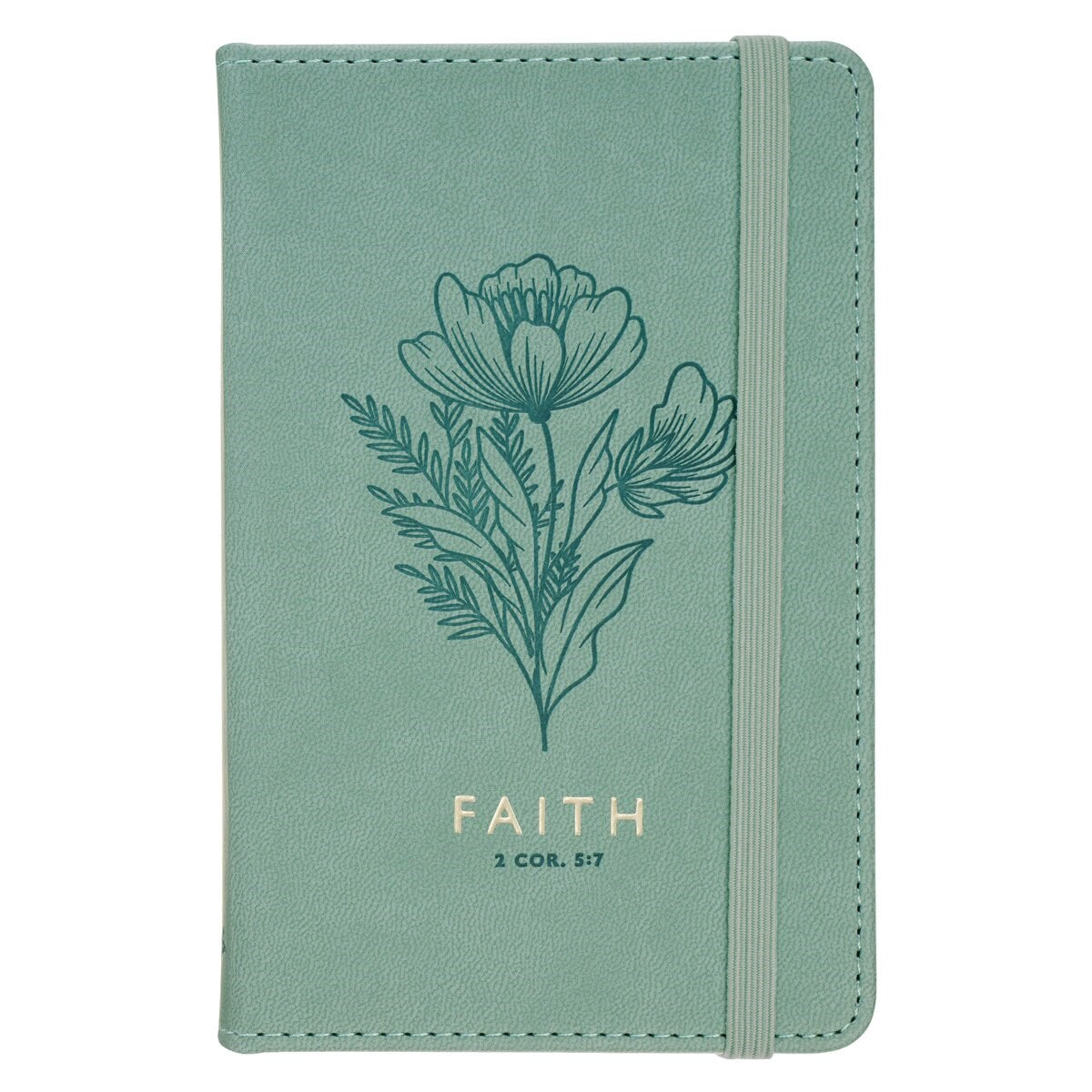 Notebook-Trust-Faith-Mottled Soft Teal W/ Elastic Closure-Hardcover