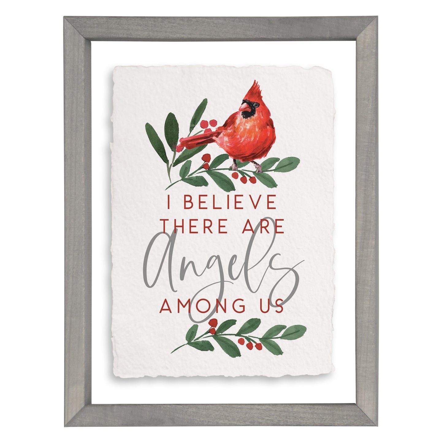 Floating Art Rectangle-Angels Among Us Cardinal (14" x 11")