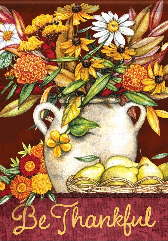 Flag-Garden-Durasoft-Floral Ceramic Jar (12.5" x 18")