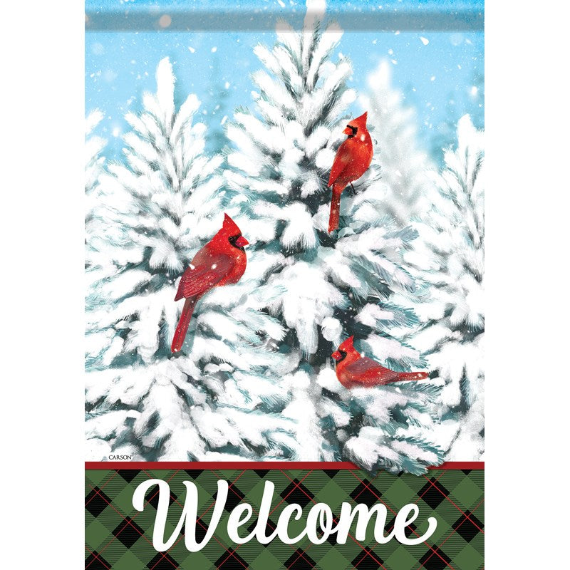Flag-Garden-Durasoft-Winter Cardinals (12.5" x 18")