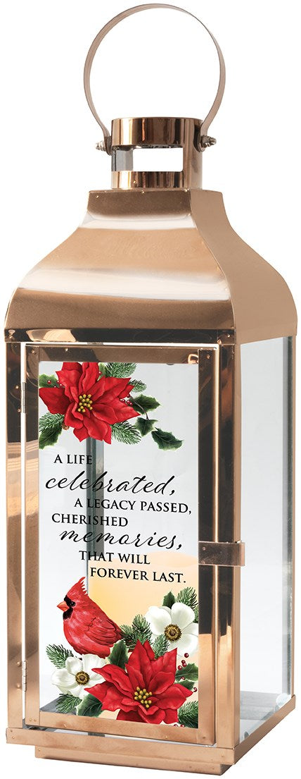 Lantern w/Flameless LED Candle & Timer-Cherished Memories (17" x 5.5" x 5.5")