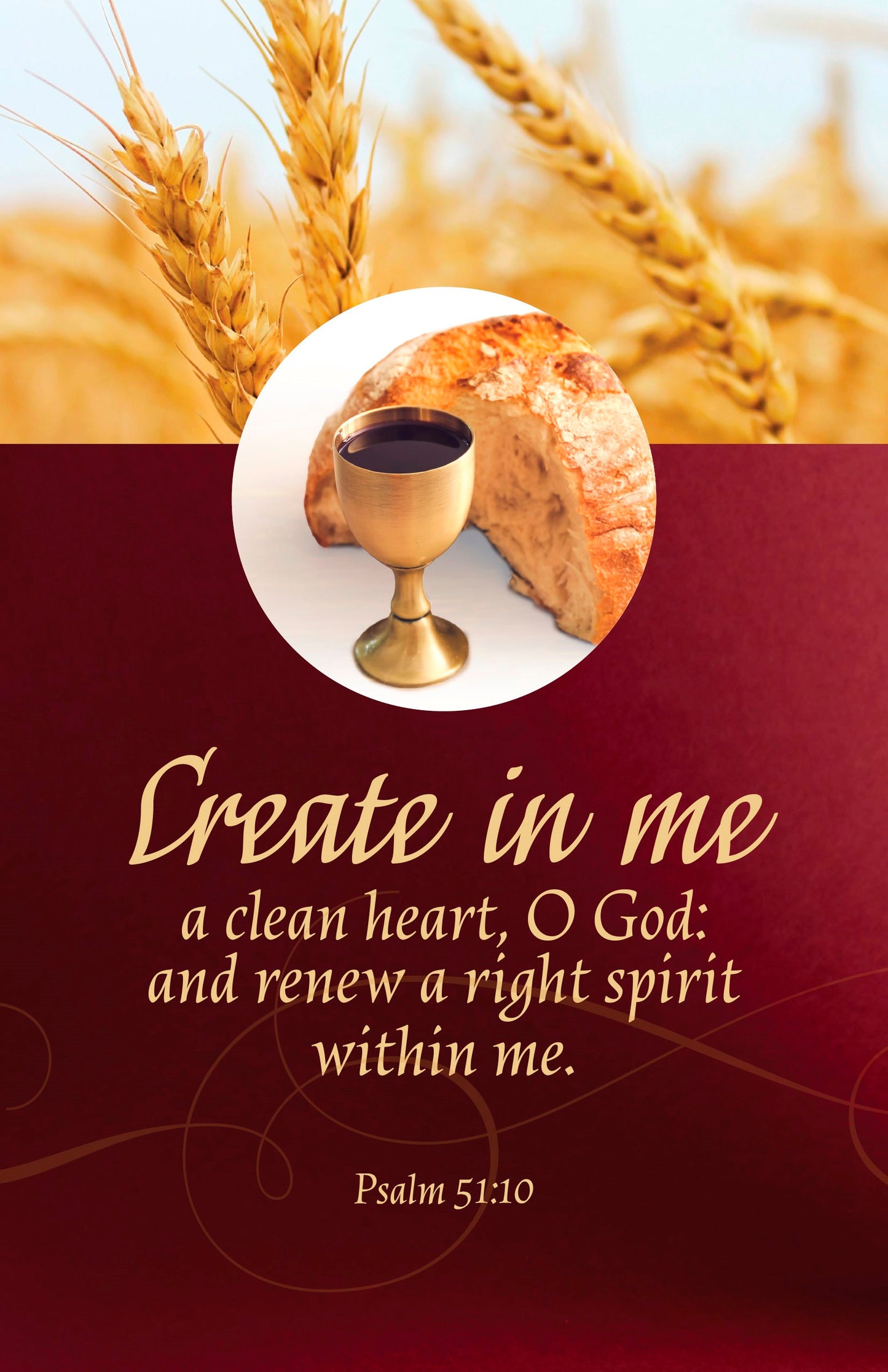 Bulletin-Create In Me A Clean Heart O God (Pack Of 100)