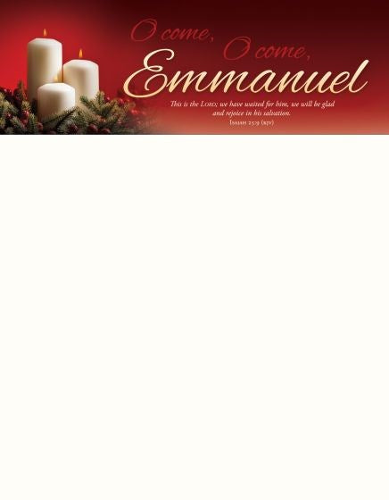 Letterhead-O Come O Come Emmanuel (Isaiah 25:9 KJV) (Pack Of 100)