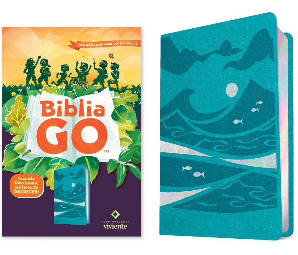 NTV Biblia GO para Ninos (NLT Go Bible)-Blue/Green LeatherLike