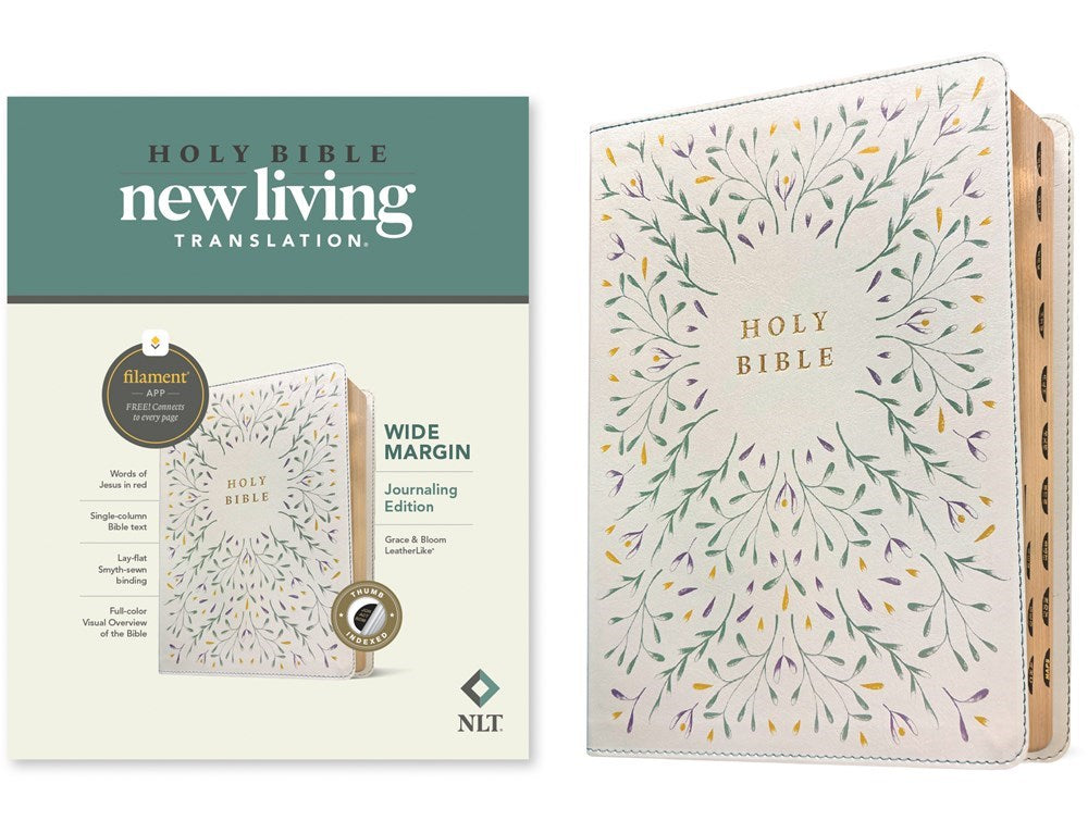NLT Wide Margin Bible Filament Enabled (RL)-Grace & Bloom LeatherLike Indexed