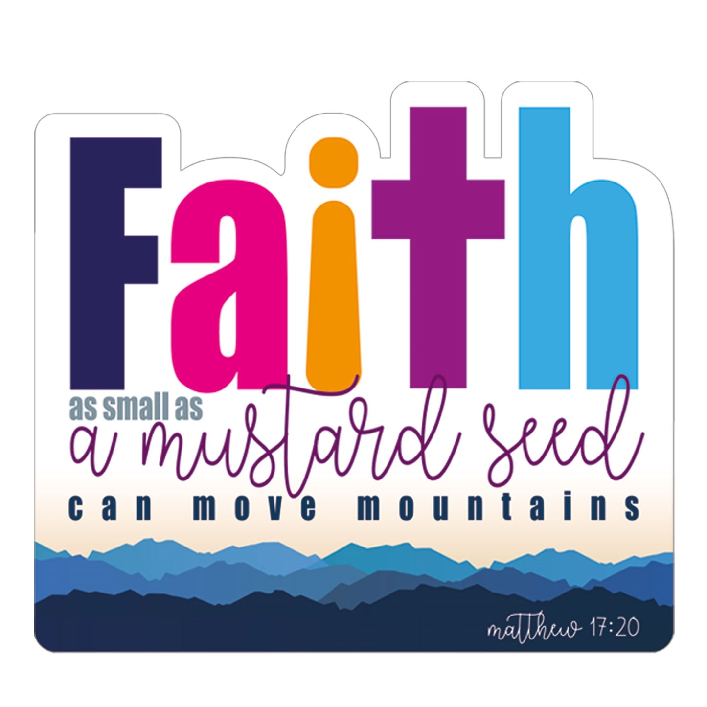 Sticker-Faith vinyl (3x3"") pack of 6 for individual sale