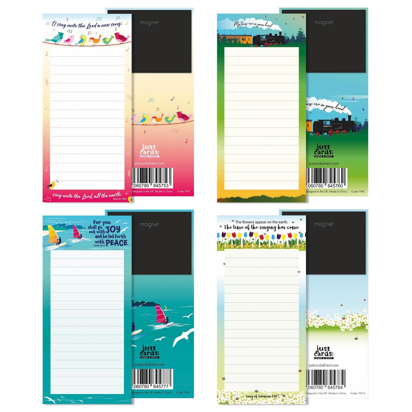 Fridge notepad-set of 4 (7.5x3.3"")