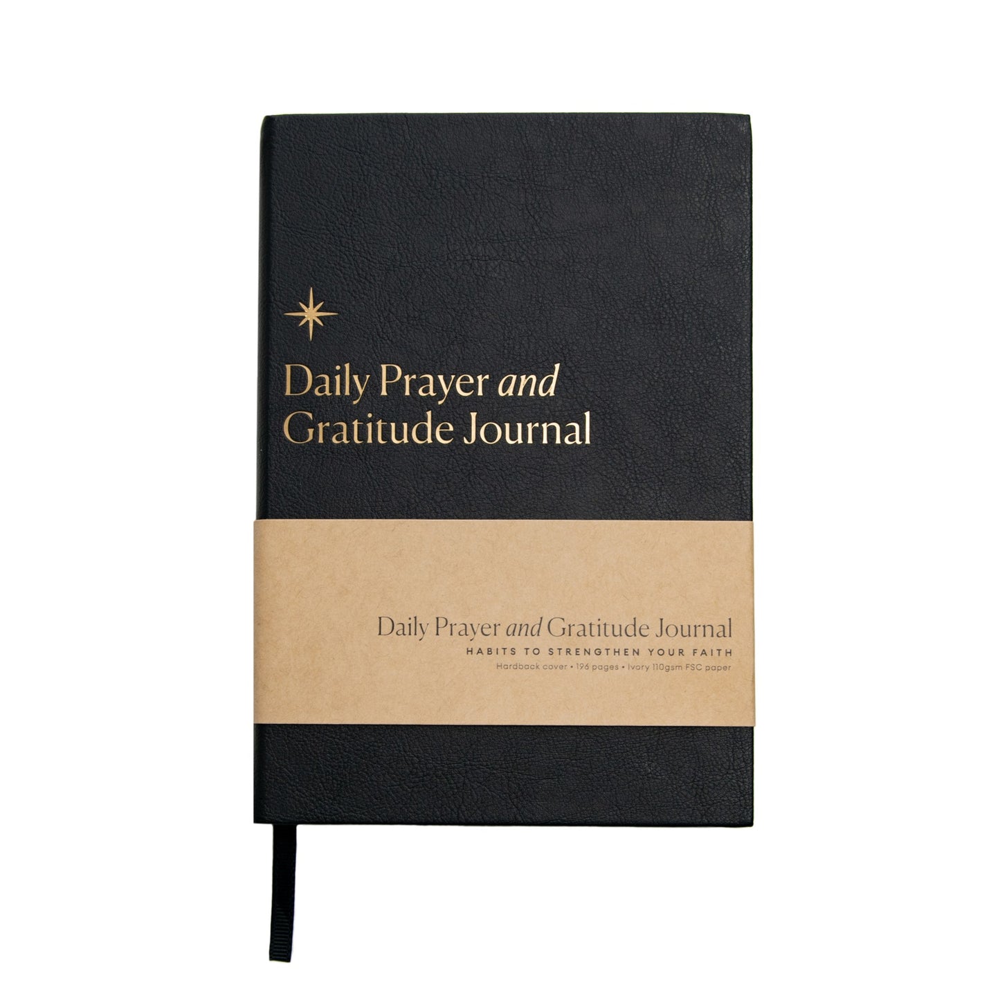 Daily Prayer And Gratitude Journal-Black Imitation Leather Over Board