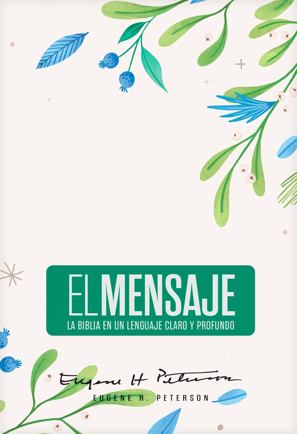 Biblia El Mensaje (The Message Bible)-Floral Green Hardcover