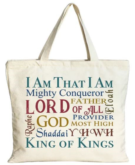 Tote-Names Of God Lightweight Soft Cotton Canvas (#7908)