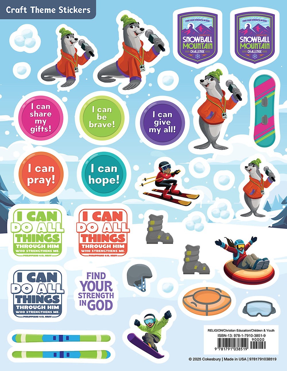 VBS-Snowball Mountain Challenge: Craft-Theme Stickers (Pack Of 12) (2026)