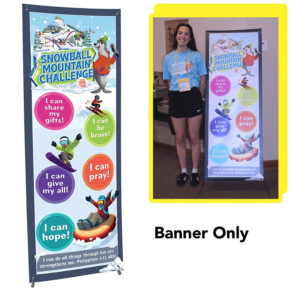 VBS-Snowball Mountain Challenge: Theme Banner Poly (24" x 63") (2026)