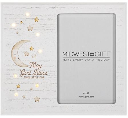 Photo Frame-May God Bless This Little One (Holds 4" x 6")
