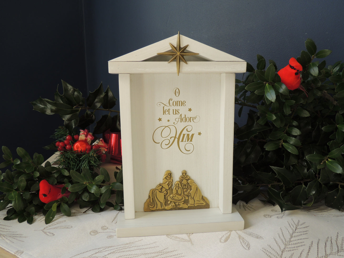Home Decor-Nativity With Creche (6" x 9")