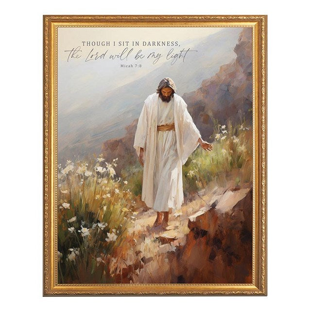 Framed Art-Though I Sit In Darkness...My Light (12.75" W x 16.75")
