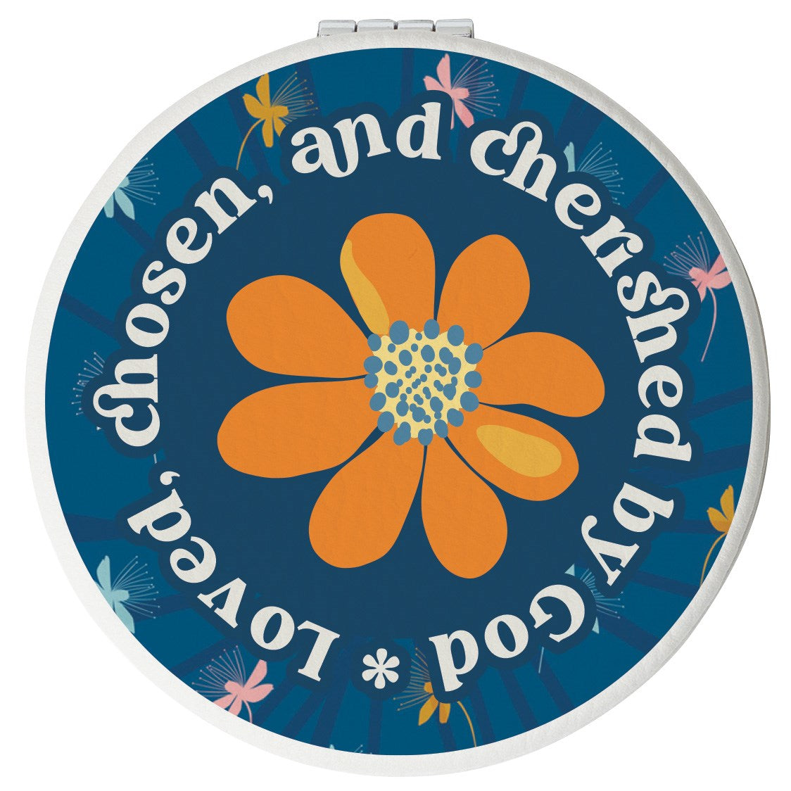 Compact Mirror-Round-Loved Chosen & Cherished By God