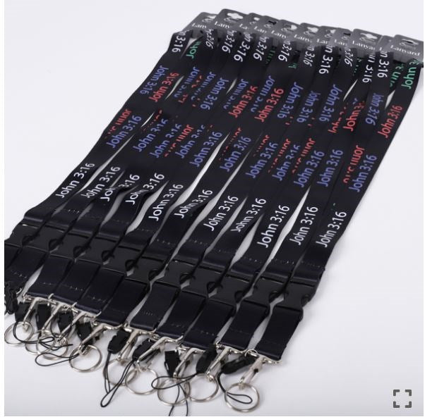 Lanyard-John 3:16-Multi-Color (Pack Of 12)