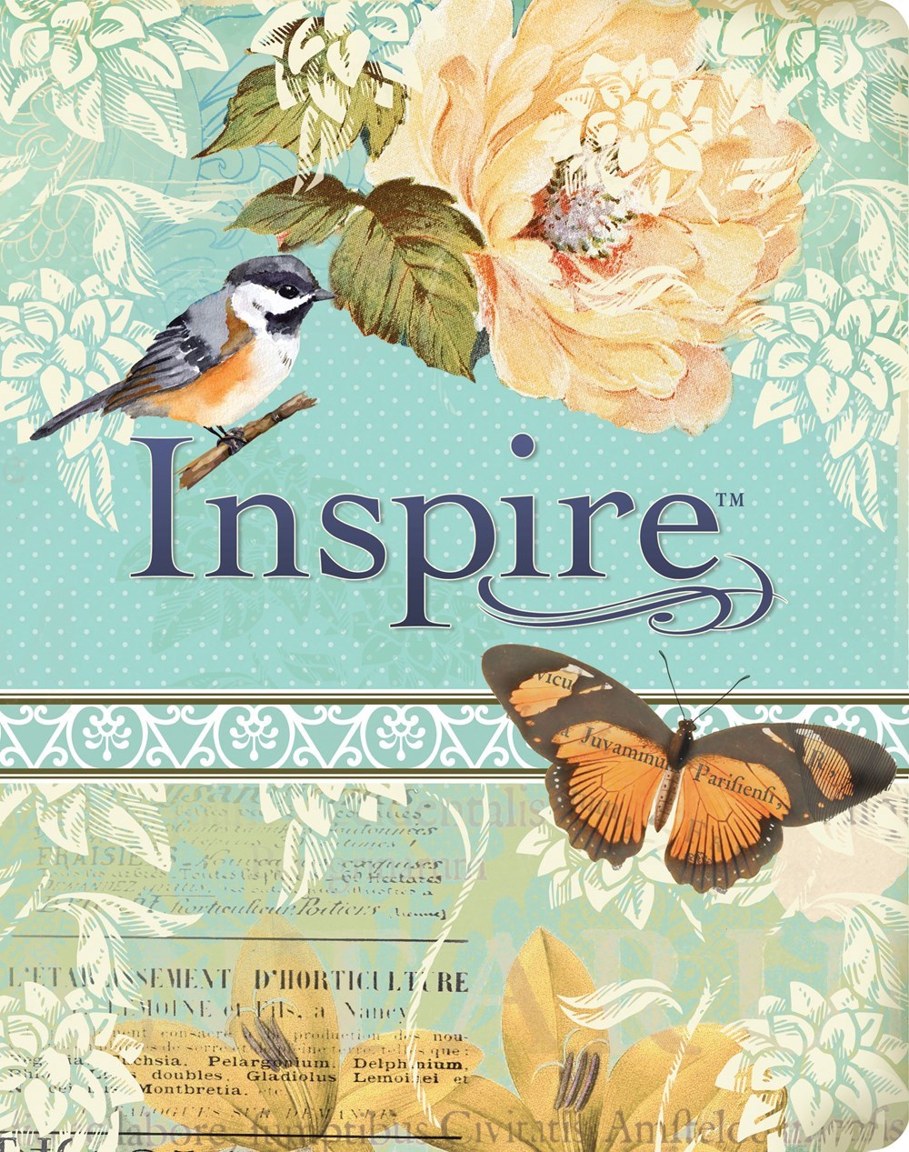 NLT Inspire Bible Filament Enabled-Vintage Blue/Cream LeatherLike