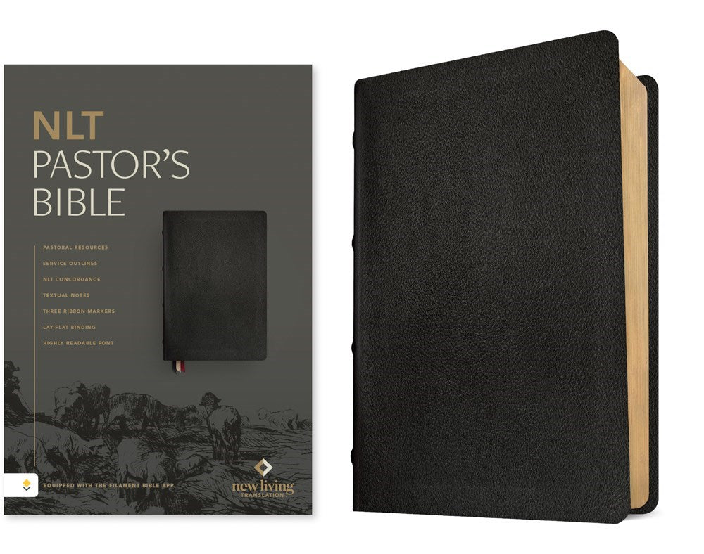 NLT Pastor's Bible Filament Enabled (RL)-Black Genuine Leather