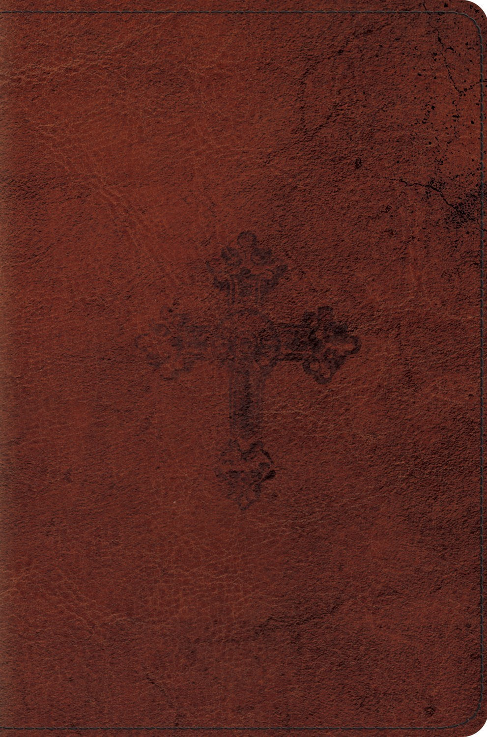 ESV Compact Bible*-Walnut Weathered Cross Design TruTone