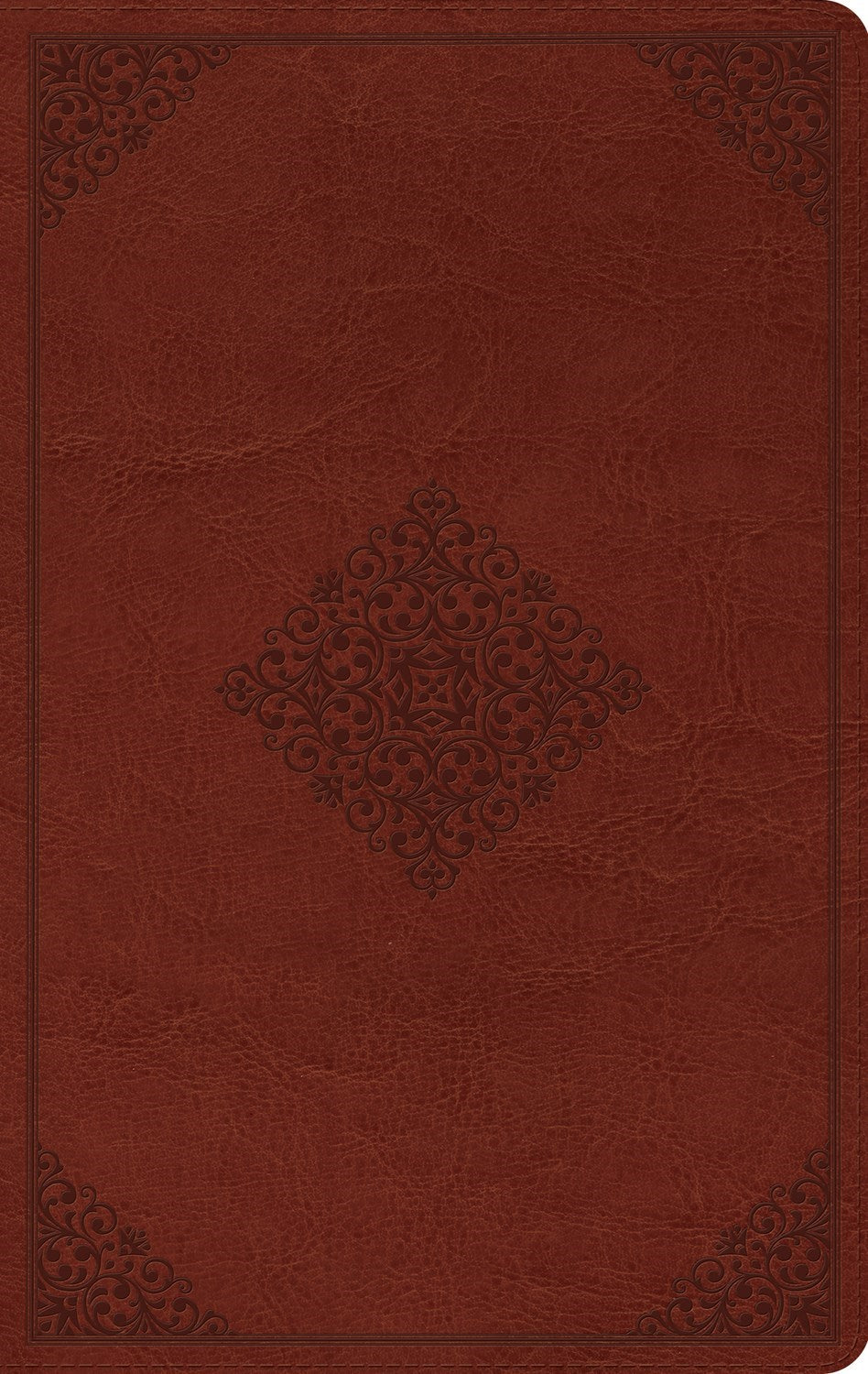 ESV Large Print Value Thinline Bible*-Tan Ornament Design TruTone