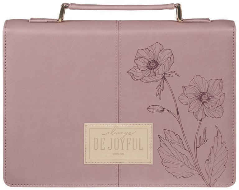 Bible Cover Fashion Dusty Mauve Be Joyful 1 Thess. 5:16-18